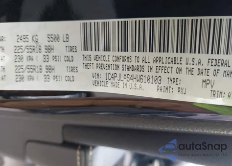 2017 Jeep Cherokee Altitude Fwd z USA, uszkodzony, nr VIN 1C4PJLAS4HW610103